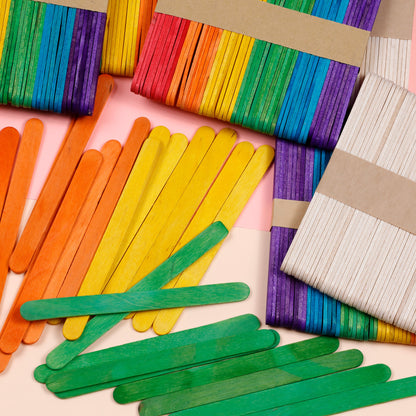 Image of Assorted Craft Sticks Close-up 