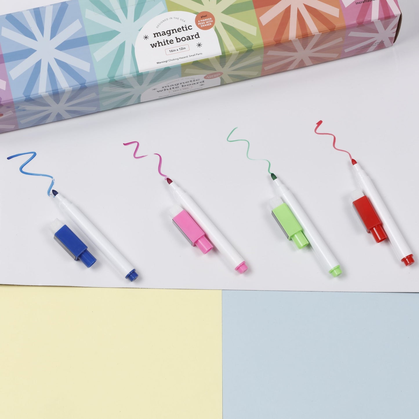 Image of Bulk Erasable Whiteboard Magnet In-Use Display | Caption-Bulk Erasable Whiteboard Magnet In-Use Display