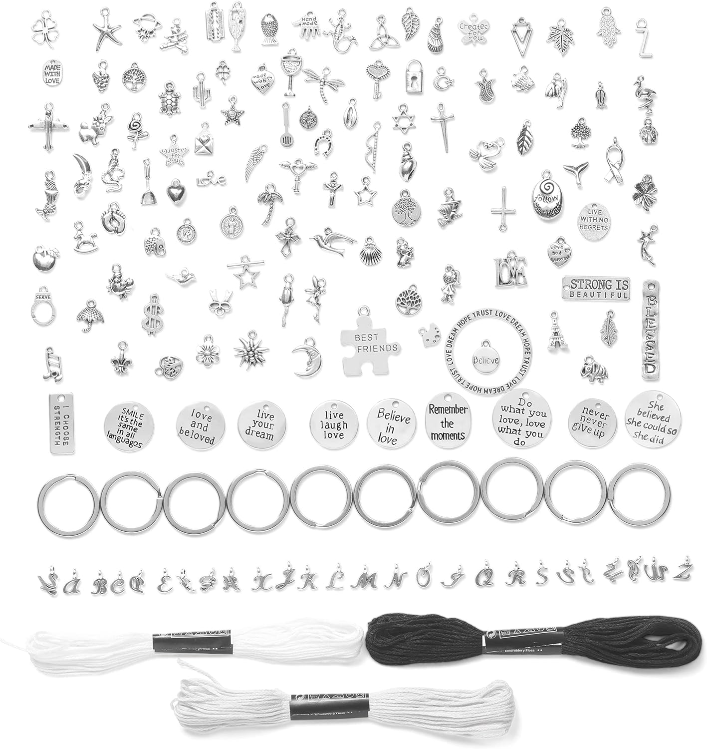 Image of Bulk Silver Antique Charms Set Overview | Caption-Bulk Silver Antique Charms Set Overview