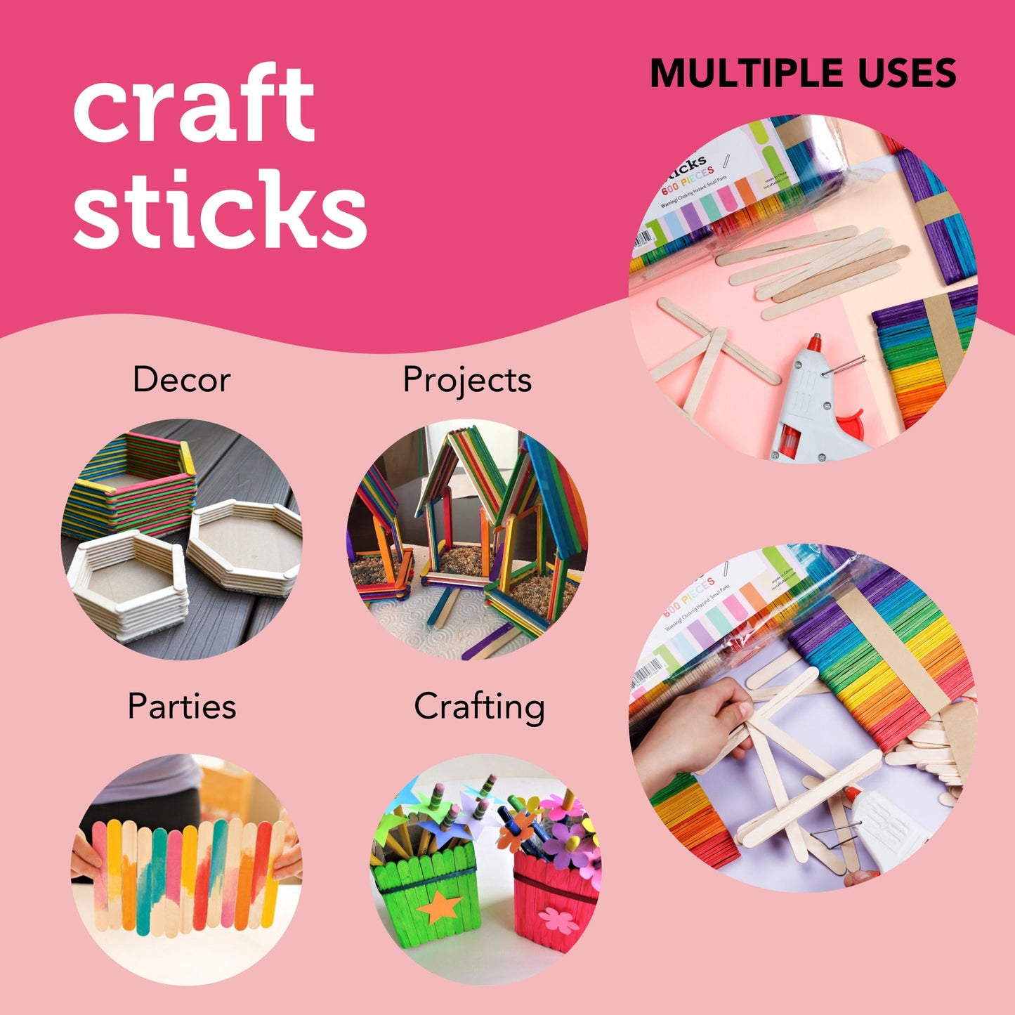 Image of Multiple Uses for Bulk Craft Sticks | Caption-Multiple Uses for Bulk Craft Sticks